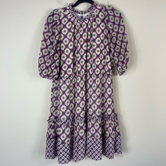 Marie Oliver Bryer Metallic Geometric Print Dress Size Large - Picture 5 of 10